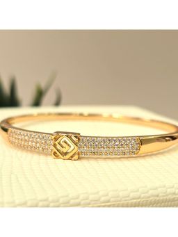 Dkane Designs - White Stainless Steel Gold Plated Bracelet