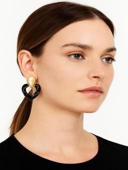 JEWELZ - Black Alloy Gold Plated Pair Of Earring