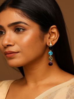 JEWELZ - Multi-Color Alloy Gold Plated Pair Of Earring