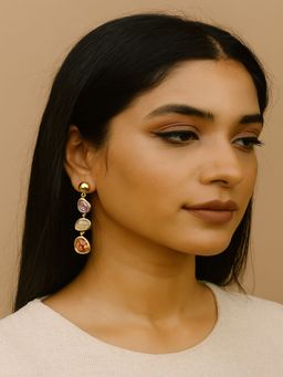 JEWELZ - Multi-Color Alloy Gold Plated Pair Of Earring