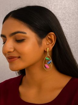 JEWELZ - Multi-Color Alloy Gold Plated Pair Of Earring