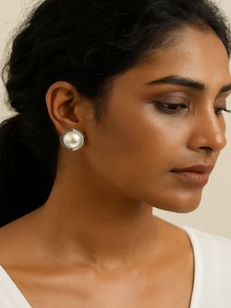 JEWELZ - White Alloy Silver Plated Pair Of Earring