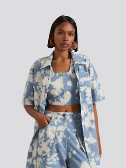 Muvazo - Acidic Aura Blue Tie and Dye Shirt