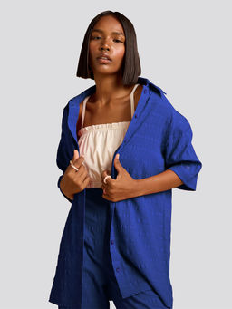 Muvazo - Riviera Rave Royal Blue Shirt