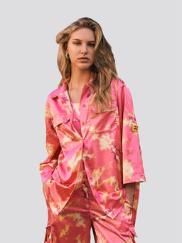 Muvazo - Psychedelic Splash Shirt- Pink