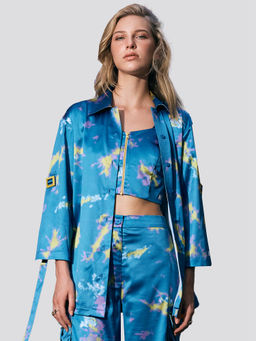 Muvazo - Psychedelic Splash Shirt- Blue