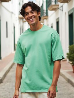 Bewakoof - Heavy Duty 1.0 Men's Green Oversized T-shirt
