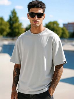 Bewakoof - Heavy Duty 1.0 Men's Vapour Blue Oversized T-shirt