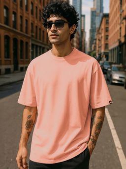 Bewakoof - Men's Vermillion Orange Oversized T-shirt