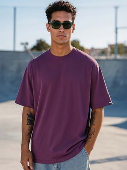 Bewakoof - Heavy Duty 1.0 Men's Purple Oversized T-shirt