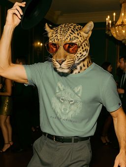 Bewakoof - Party Animal by Bewakoof Men's Olive Green Party Animal Graphic Printed T-shirt