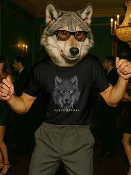 Bewakoof - Party Animal by Bewakoof Men's Black Party Animal Graphic Printed T-shirt