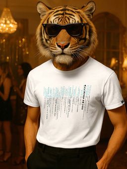 Bewakoof - Party Animal by Bewakoof Men's White Matrix Graphic Printed T-shirt