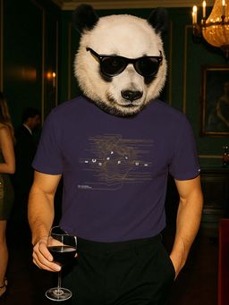 Bewakoof - Party Animal by Bewakoof Men's Inking Blue Live For The Night Graphic Printed T-shirt