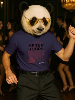 Bewakoof - Party Animal by Bewakoof Men's Inking Blue After Hours Graphic Printed T-shirt