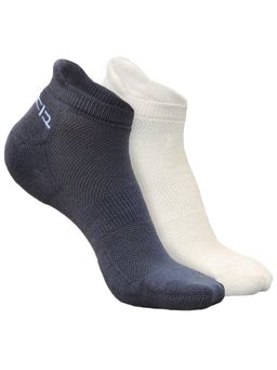 Heelium - Bamboo Ankle Socks-FreeSize UK7-11,2 Pairs,Grey,White,Anti dour,Anti Blister (Pack of 2)