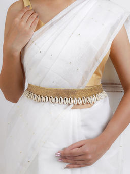 Teejh - Ambrai Bead Shell Gold Belt