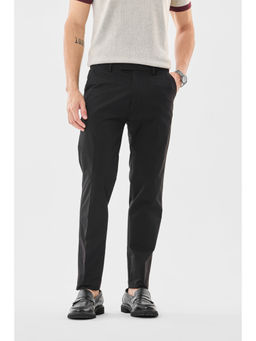 Snitch - Men Black Solid Slim Casual Trouser