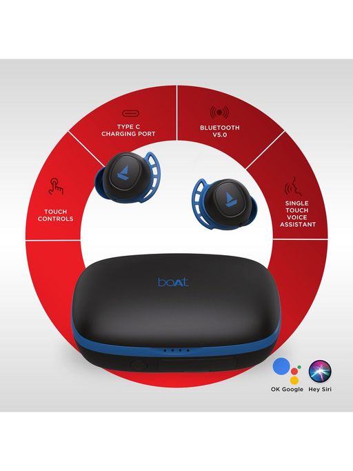 Wireless Earphones Boat Airdopes 441 Blue 441 Pro Boat Airdopes