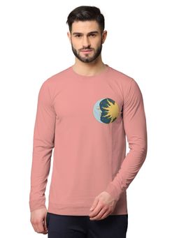 BULLMER - Trendy Front & Back Printed Full Sleeve Sweatshirts For Men Pink