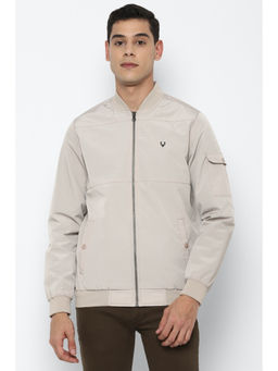 Allen Solly - Men Grey Solid Full Sleeves Casual Jacket