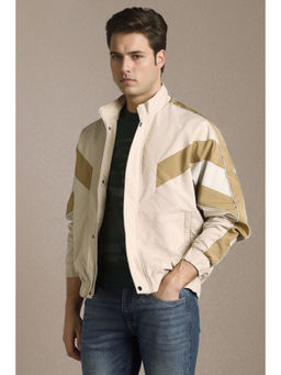 Louis Philippe - Men Casual Beige Patterned Jacket