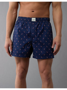 American Eagle - Men Blue Tiny Candy Canes Stretch Boxer Short