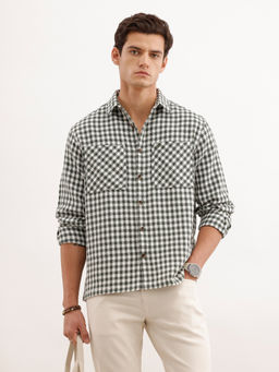 WROGN - Comfort Fit Checkered Double Pocket Shirt