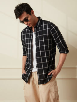 WROGN - Checked Window Panel Black Shirt