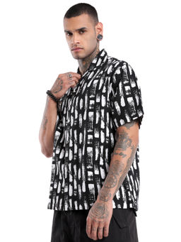 WROGN - White Strokes AOP Black Shirt