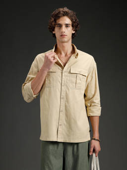 WROGN - Mens casual oversized fit double pocket shirt
