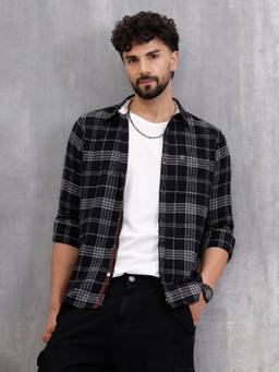WROGN - Soft Hand Brushed Check Shirt In Crepe Yarn
