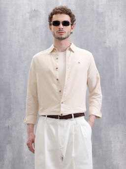 WROGN - Solid Linen Blend Slim Fit Shirt