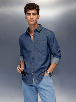 WROGN - Washed slim fit denim shirt