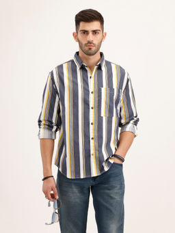 WROGN - Vibrant Striped Comfort Fit Shirt With Branding