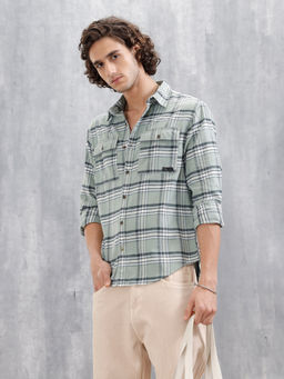 WROGN - Comfort Fit Checkered Pattern Shirt With Double Pockets