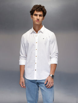 WROGN - Mens Slim Fit White Casual Shirt