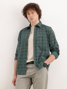 WROGN - Slim Fit Checkered Shirt Dark Green