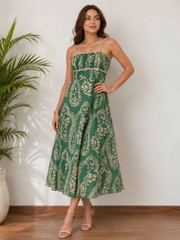 AAREIN - Paisley Print Green Dress