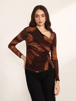 Kazo - Women Brown Huxley Top
