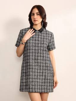 Kazo - Women Black Terrazzo Mini Dress