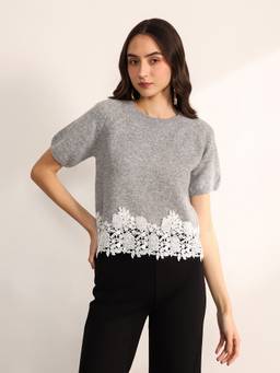 Kazo - Women Grey Autumn Winter Top