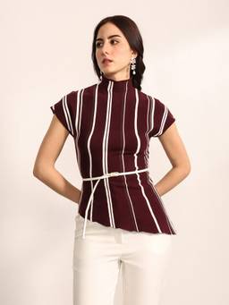 Kazo - Women Maroon Fondant Top