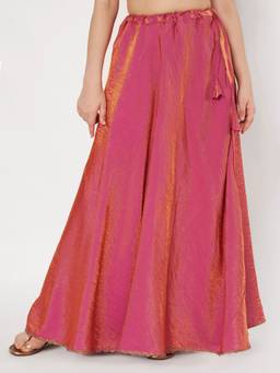 Studio Rasa - Pink Silk Blend Solid Bias Skirt
