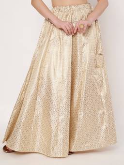 Studio Rasa - Off White Silk Brocade Kalidaar Skirt