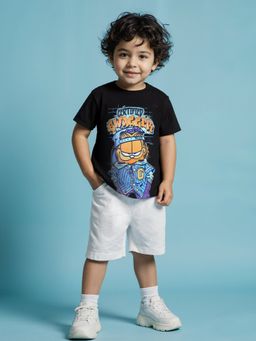 The Souled Store - Official Garfield: Swagger Young Boys Black Cotton T-shirt