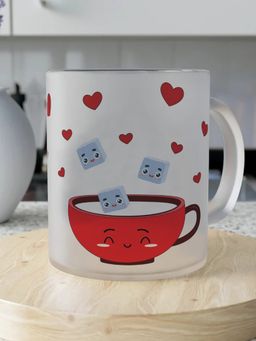 Indigifts - Hey Hot Tea Quotes Printed White Frost Mug, Valentine Gifts, Love Gift