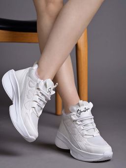 Shoetopia - Daily Wear Casual White Sneakers for Women