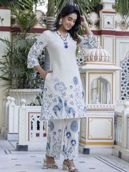 Autumnlane - Samiha Cobalt Cotton Kurta & Pant (Set of 2)