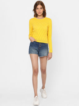 ONLY - Knitted Pullover With Mixed Textures With Round Neck